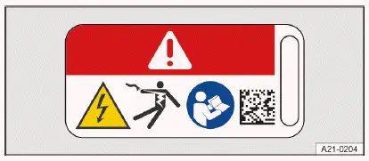 Fig. 2 Warning signs on high-voltage components.